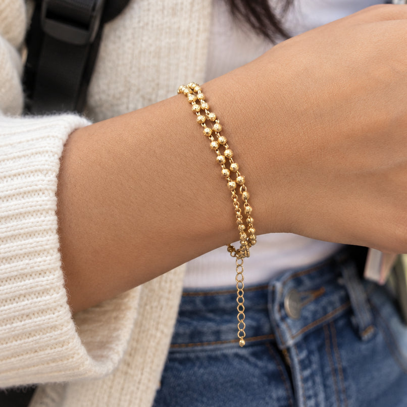 Classic Gold Beads Bracelet