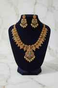 Traditional South Indian Lakshmi Bottu Mala Necklace Set for Women