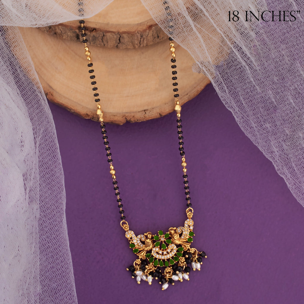 Black Beads with Pendant