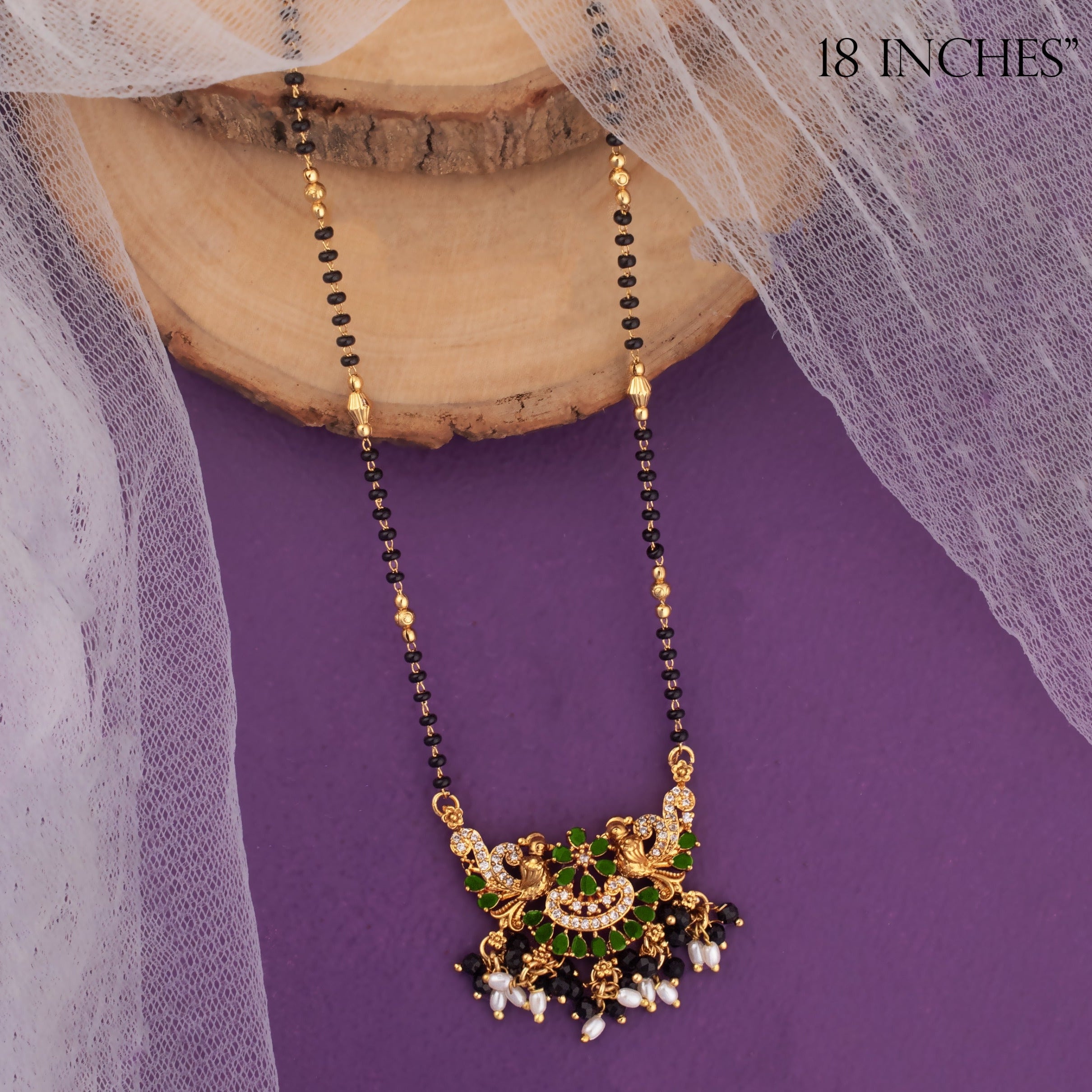 Black Beads with Pendant