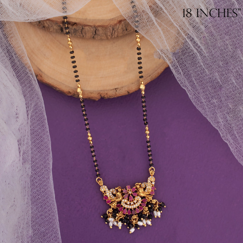 Black Beads with Pendant