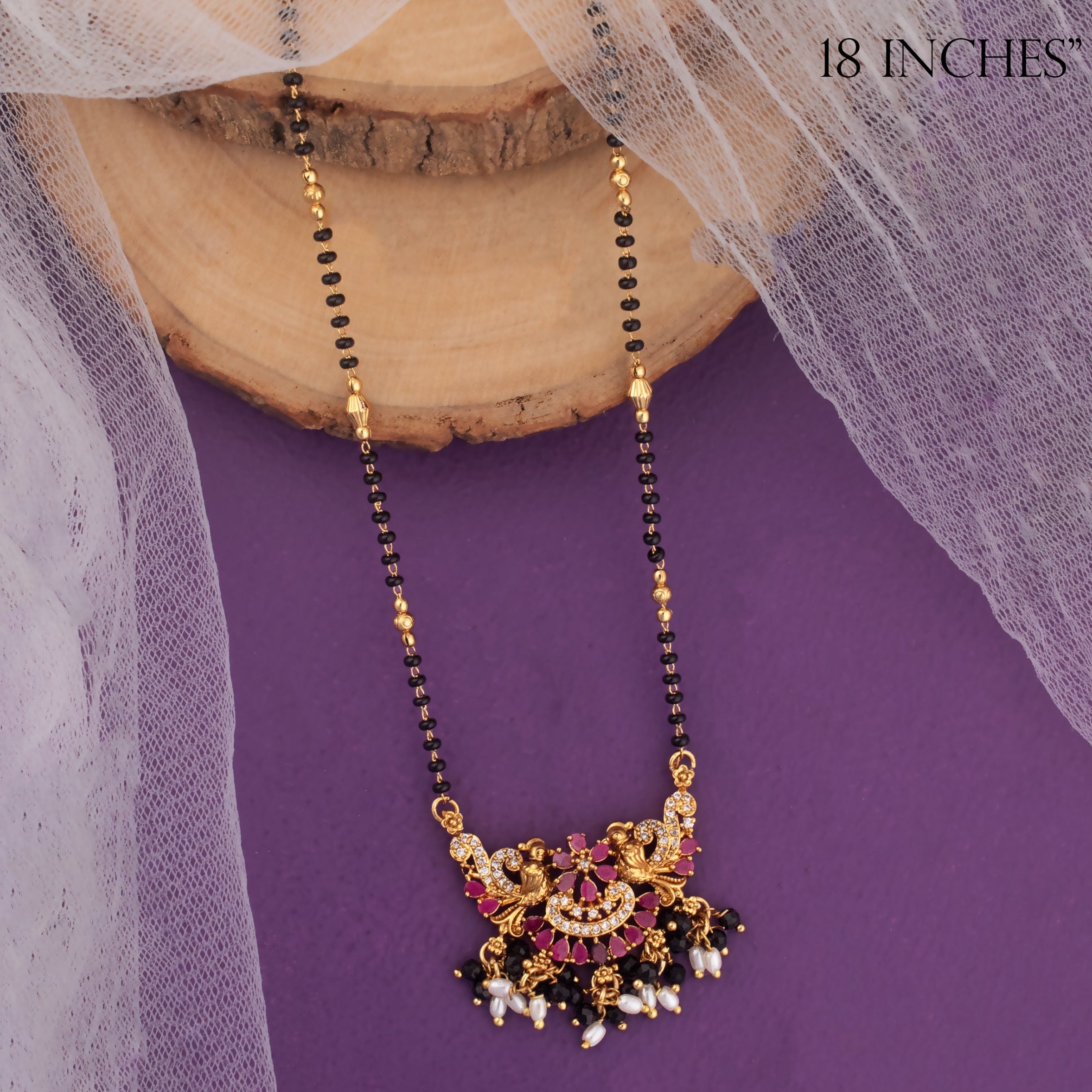 Black Beads with Pendant