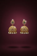 Royal CZ Pearl Jhumka Earrings
