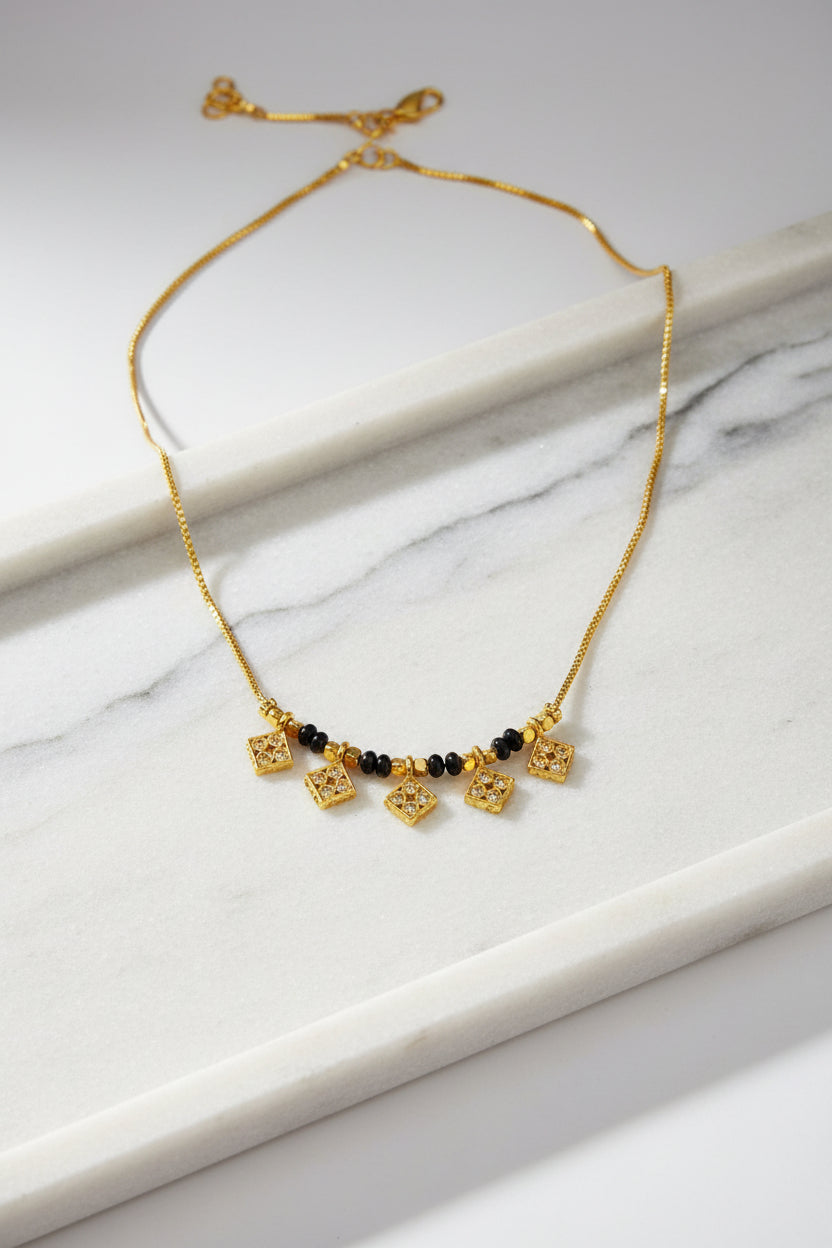 Elegant Black Beads Necklace