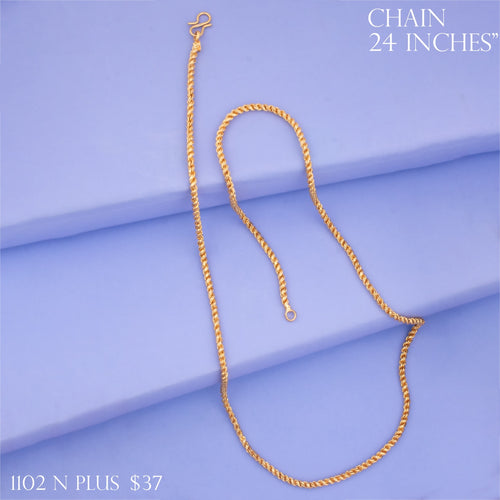 Classic Plain Thali Chain 24 Inch Gold Replica Rope Design