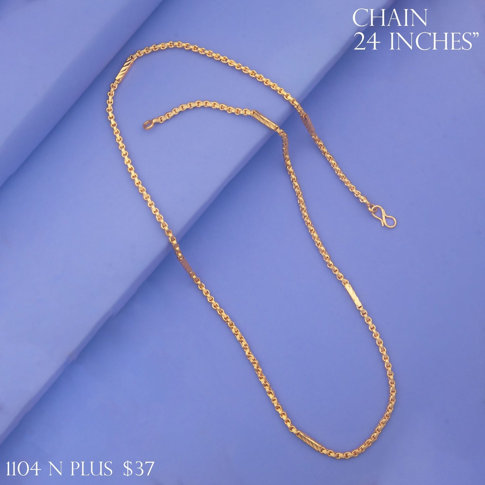 Designer Fancy Thali Chain 24 Inch Gold Replica Chain with Bar Design