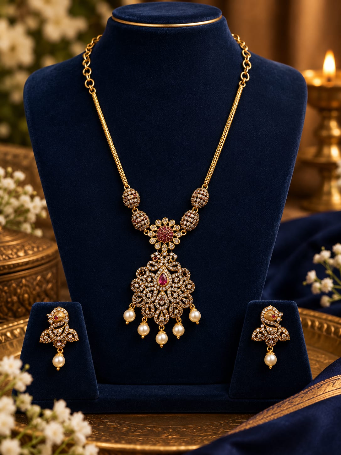 Elegant CZ stone necklace with sparkling stone detailing for women